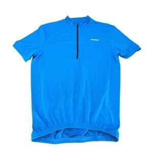 TSLA Cycling Jersey Shirt Men's Large Active Wear Biking Triathlon Blue Training